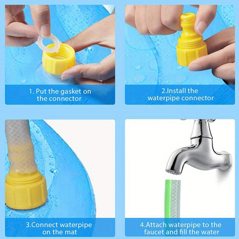 Foldable Dog Bath Tub & Swimming Pool - Durable Plastic, Non-Electric Pet Water Play Mat For Medium To Large Breeds