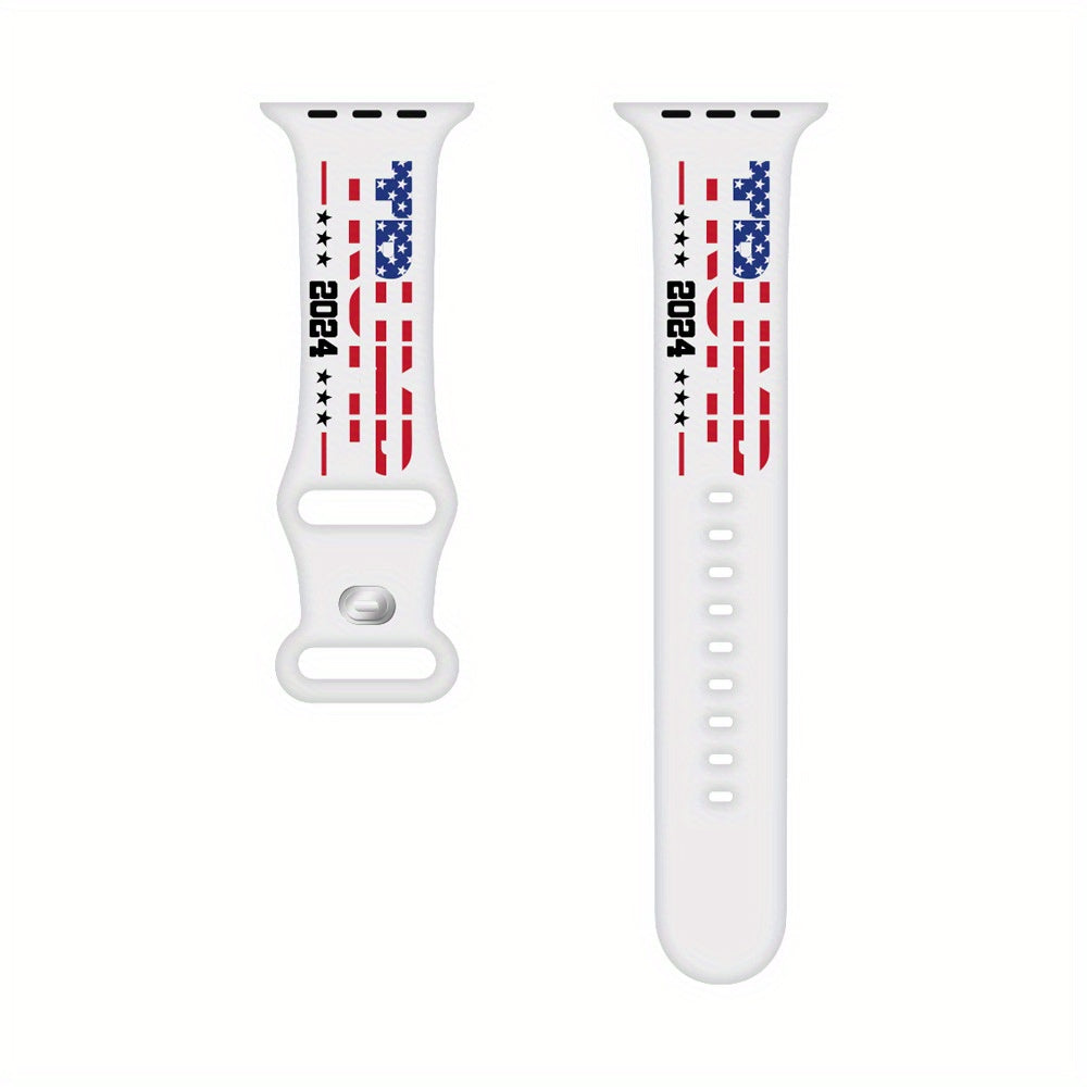Trump Series Watch Strap, Suitable for Iwatch Series, American Flag Silicone Smart Watch Replacement Wristband, Suitable for Both Men And Women