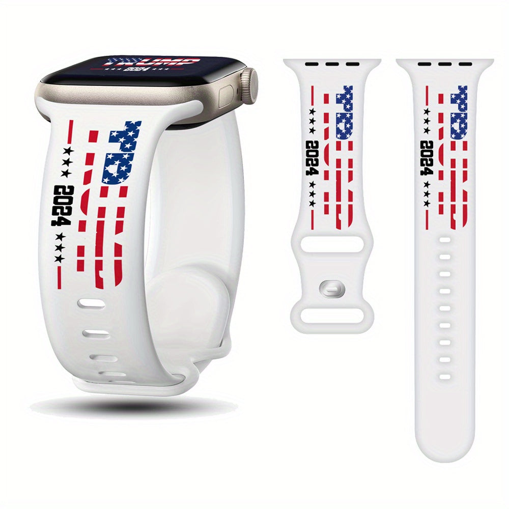 Trump Series Watch Strap, Suitable for Iwatch Series, American Flag Silicone Smart Watch Replacement Wristband, Suitable for Both Men And Women