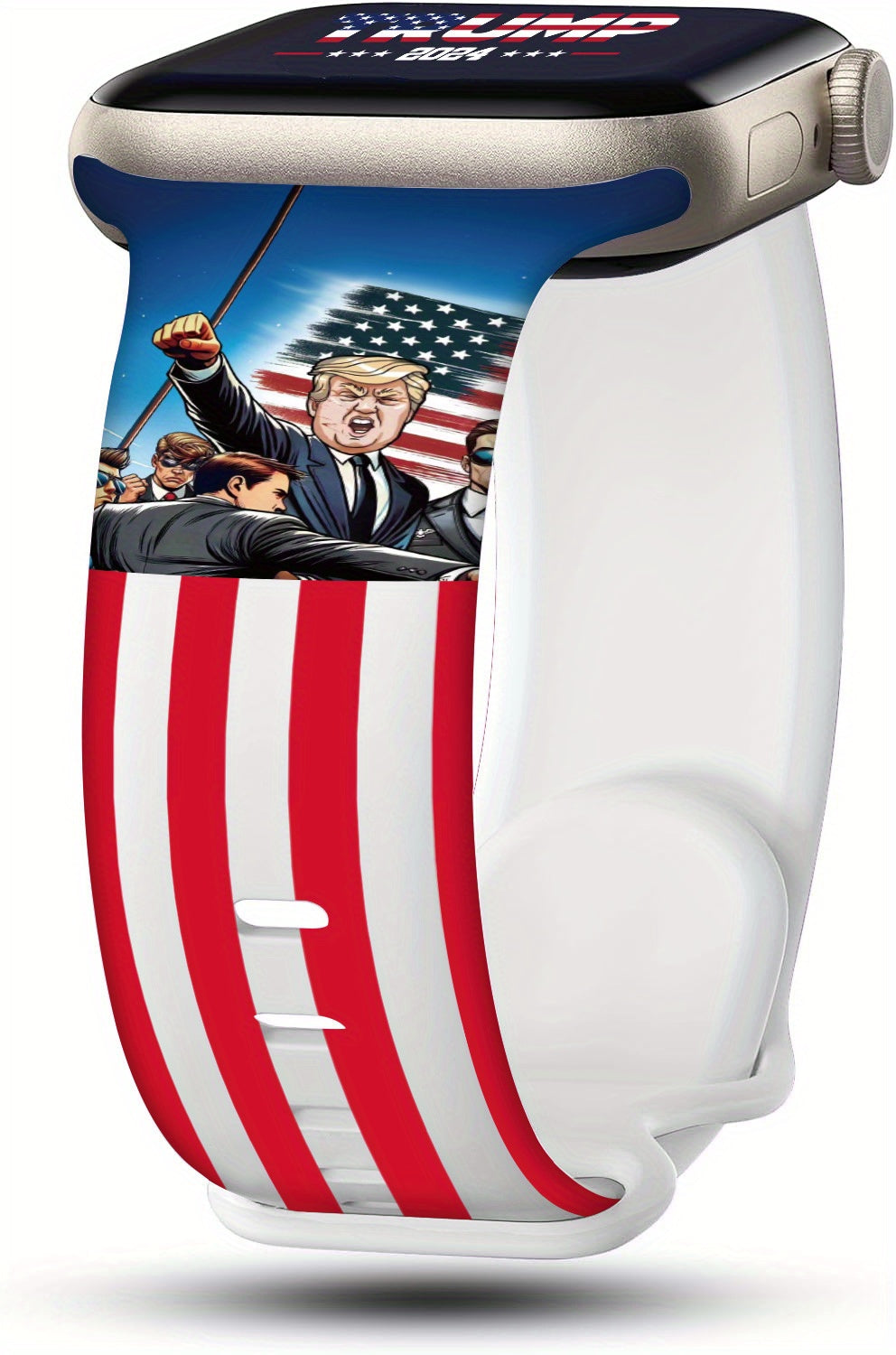 Trump Series Watch Strap, Suitable for Iwatch Series, American Flag Silicone Smart Watch Replacement Wristband, Suitable for Both Men And Women