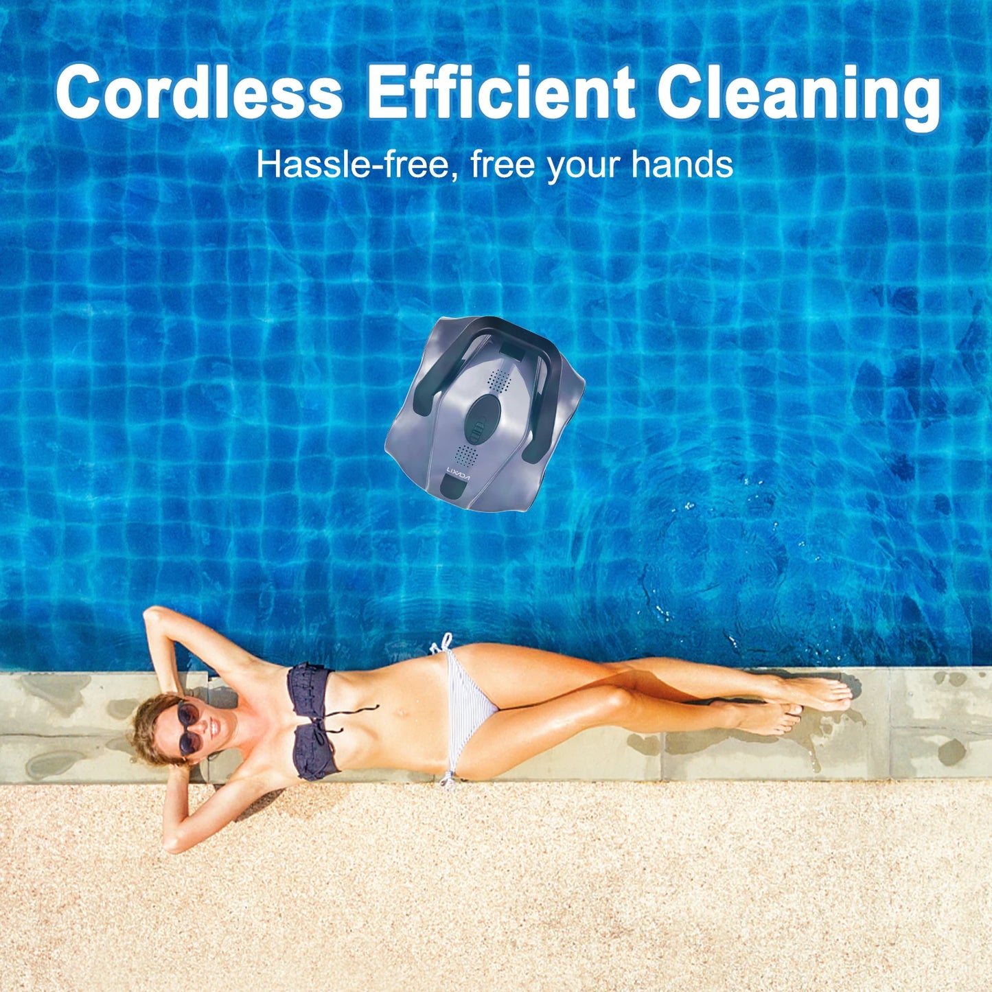 Automatic Robotic Pool Cleaner Cordless Robotic Pool Vacuum for In Ground Flat Pools UK Plug /US Plug /AU Plug /EU Plug