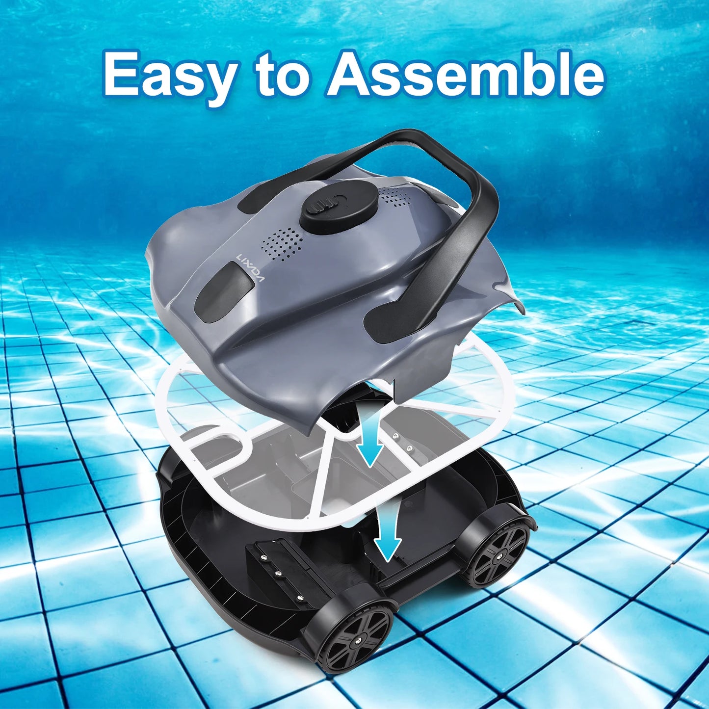 Automatic Robotic Pool Cleaner Cordless Robotic Pool Vacuum for In Ground Flat Pools UK Plug /US Plug /AU Plug /EU Plug
