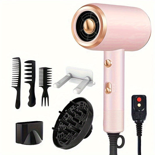 Professional Ionic Hair Dryer with Diffuser Attachment for All Hair Types - Fast Blow Dry, Perfect Holiday Gift