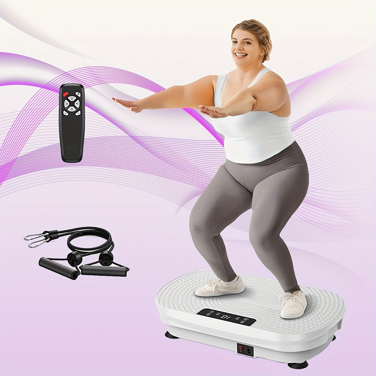 [Vibration Plate] Whole Body Vibration Plate Exercise Machine | 330 LBS Weight Capacity | Height Adjustable | Vibration Plate for Lymphatic Drainage, Toning & Wellness