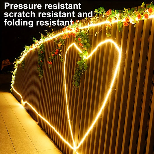 1pc Solar Outdoor LED Strip Lights, 8 Modes Christmas Colorful Fairy Lights, Outdoor Patio Garden Decoration, Solar Lamp