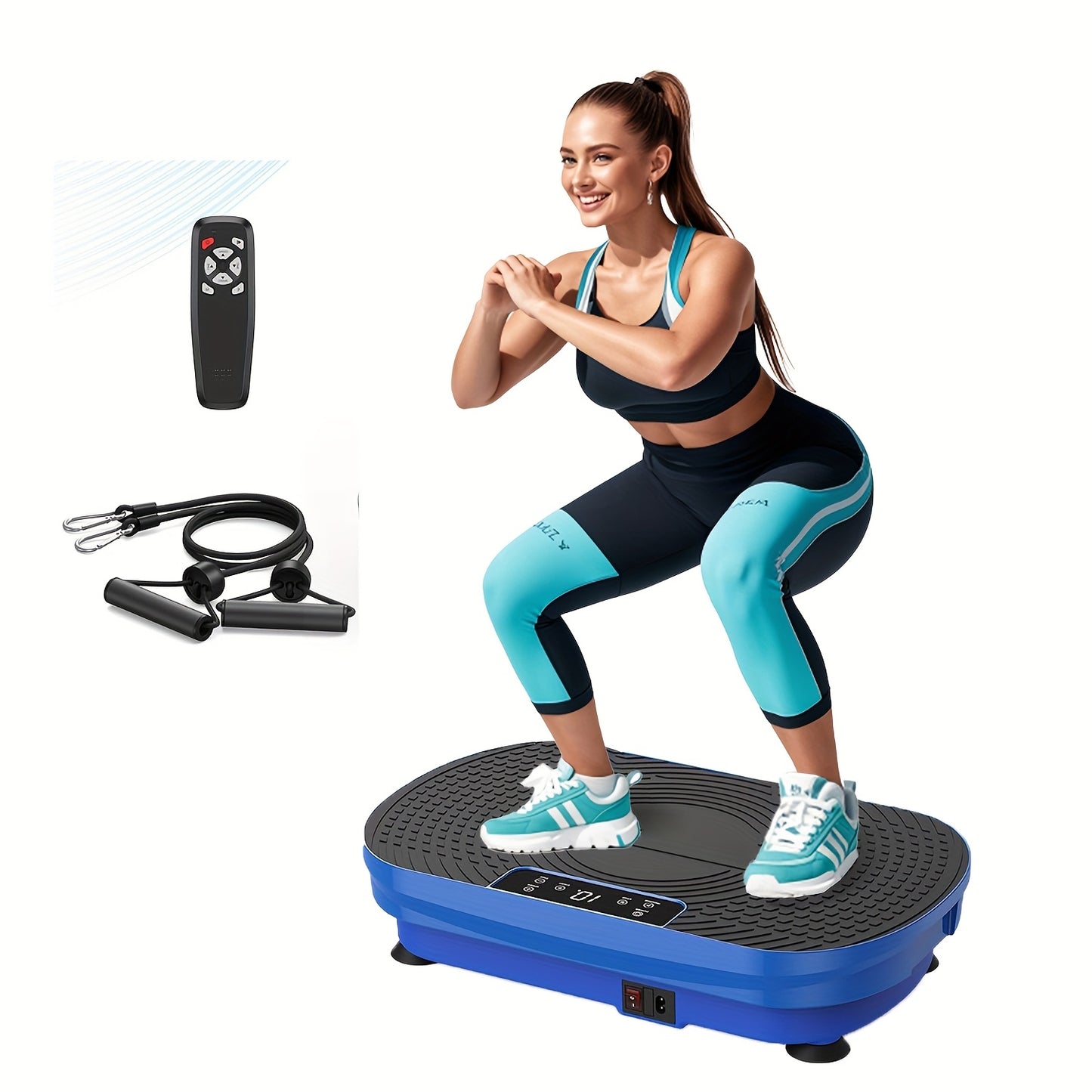 [Vibration Plate] Whole Body Vibration Plate Exercise Machine | 330 LBS Weight Capacity | Height Adjustable | Vibration Plate for Lymphatic Drainage, Toning & Wellness