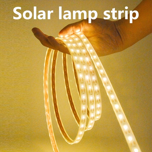 1pc Solar Outdoor LED Strip Lights, 8 Modes Christmas Colorful Fairy Lights, Outdoor Patio Garden Decoration, Solar Lamp