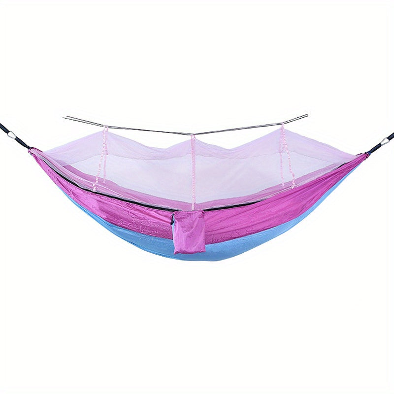 [Double Hammock with Mosquito Net] Anti-Rollover Double Hammock with Mosquito Net for Outdoor Camping and Home Use Christmas Gift