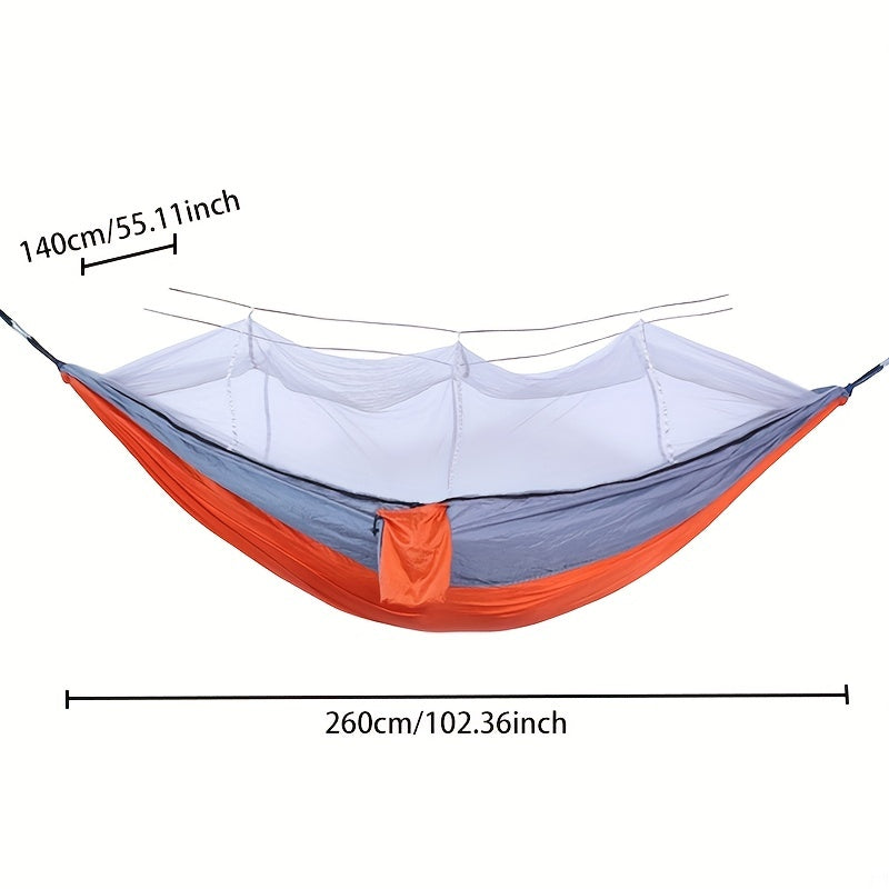 [Double Hammock with Mosquito Net] Anti-Rollover Double Hammock with Mosquito Net for Outdoor Camping and Home Use Christmas Gift