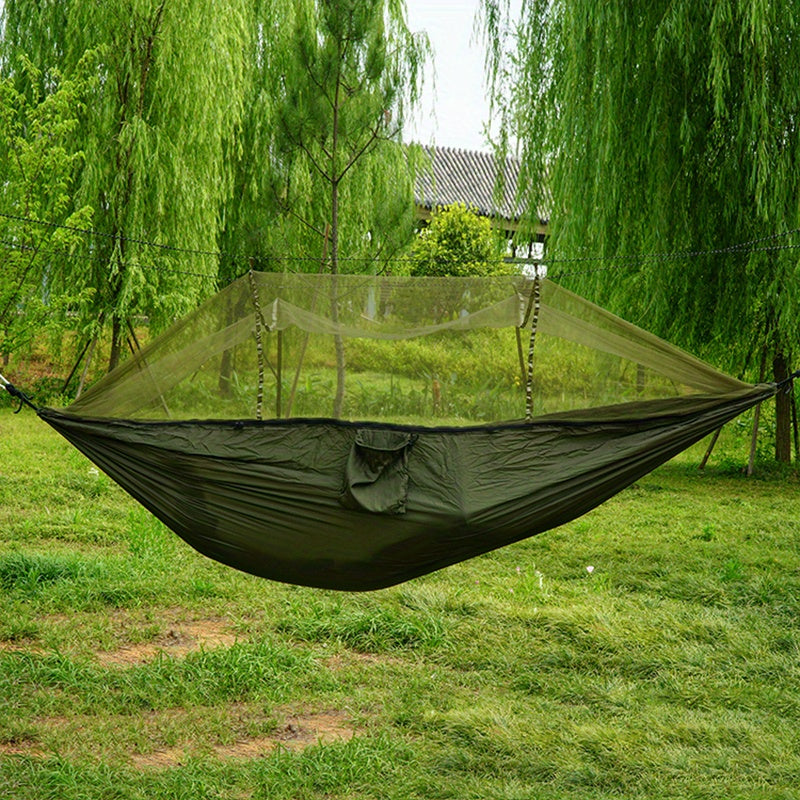 [Double Hammock with Mosquito Net] Anti-Rollover Double Hammock with Mosquito Net for Outdoor Camping and Home Use Christmas Gift