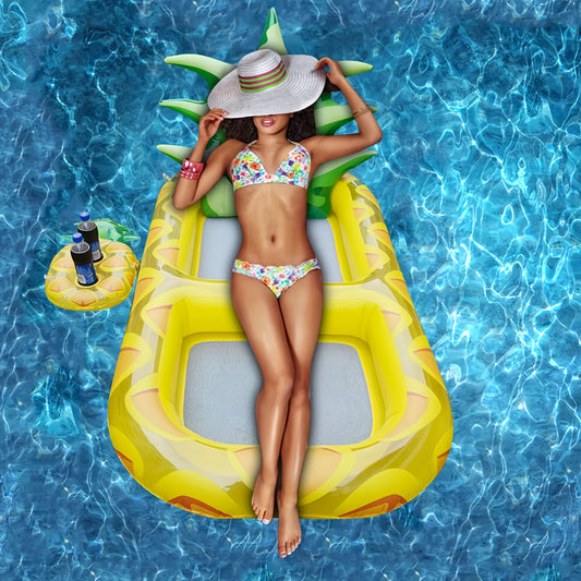 1 piece, Independent Day Swimming Circle Inflatable Cushion, Party Inflatable Cushion, Festival Swimming Circle, Inflatable Swimming Pool Exhaust Cushion Bed Summer Water Float