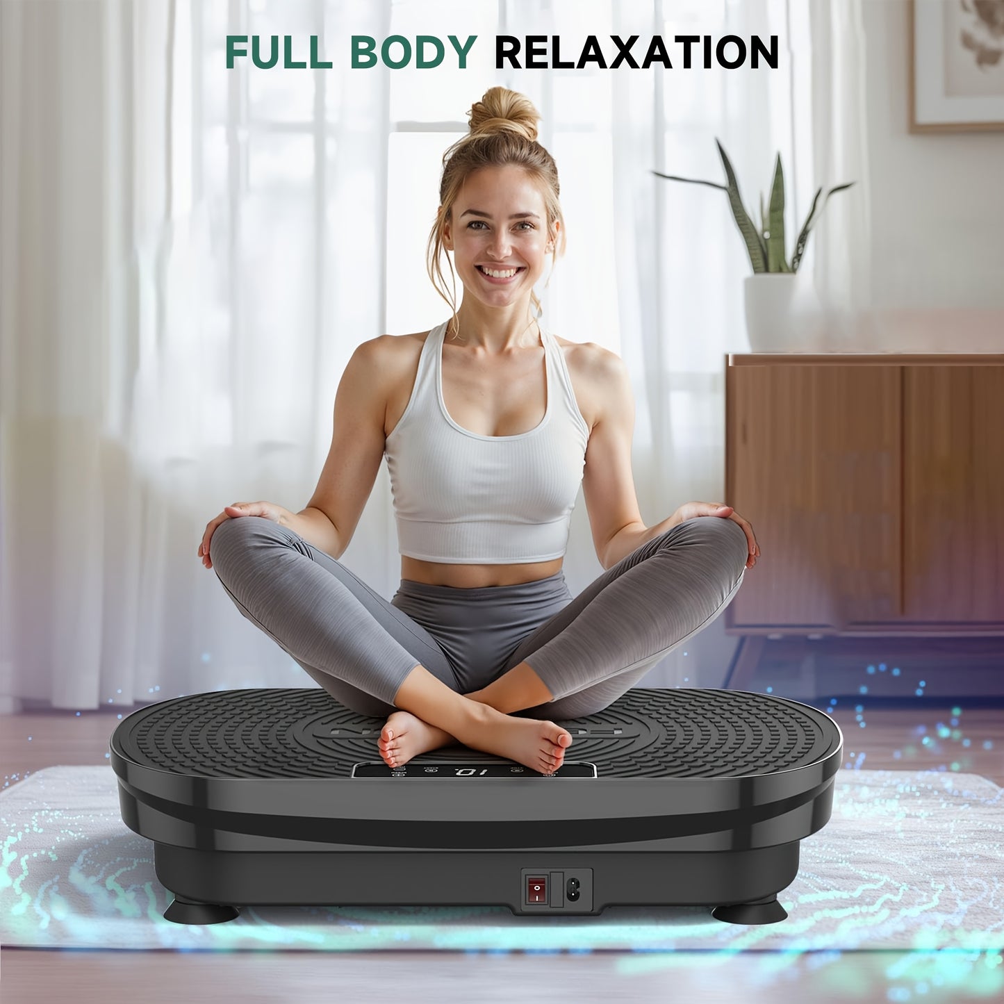 [Vibration Plate] Whole Body Vibration Plate Exercise Machine | 330 LBS Weight Capacity | Height Adjustable | Vibration Plate for Lymphatic Drainage, Toning & Wellness