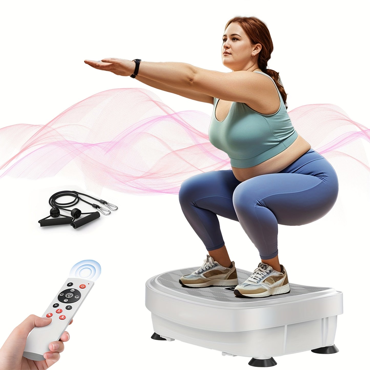 [Vibration Plate] Whole Body Vibration Plate Exercise Machine | 330 LBS Weight Capacity | Height Adjustable | Vibration Plate for Lymphatic Drainage, Toning & Wellness